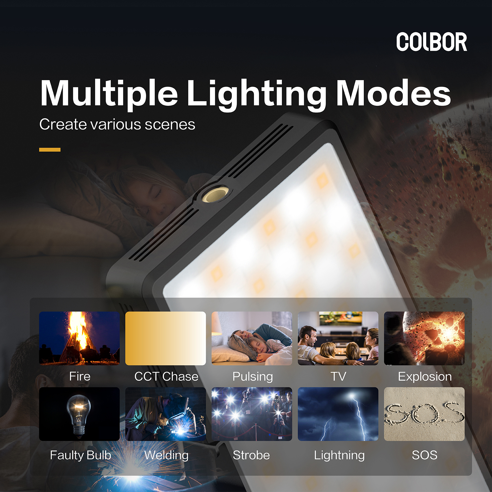 Lampa Colbor COB LED PL8R 2500-9000K Bi-color