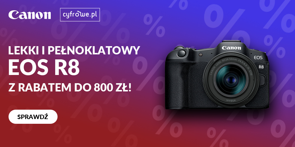 Canon EOS R8 z kodem rabatowym taniej o 800 zł!