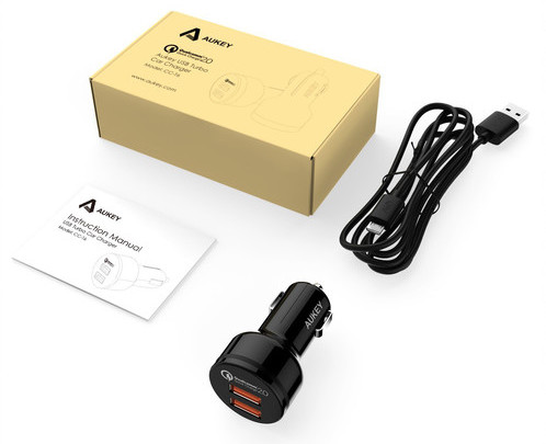 Ładowarka Aukey CC-T6, Kabel USB-MicroUSb, Instrukcja obsługi