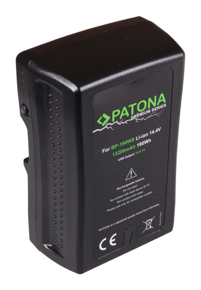 Фото - Акумулятор для камери Patona Premium BP-190WS V-Mount  [1255] P(3 lata gwarancji bezwarunkowej!)