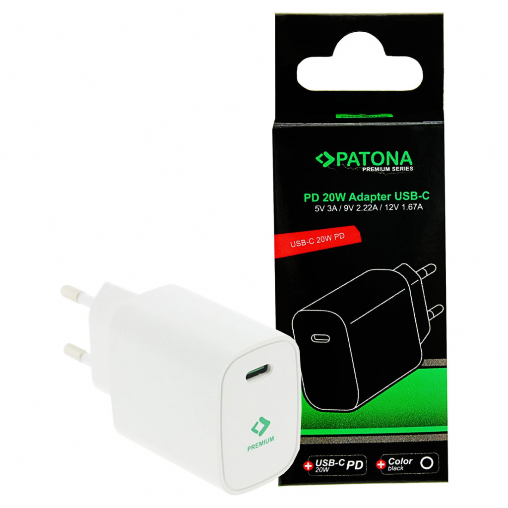 Patona Premium adowarka Power Delivery 20W z USB-C biaa (w magazynie!)