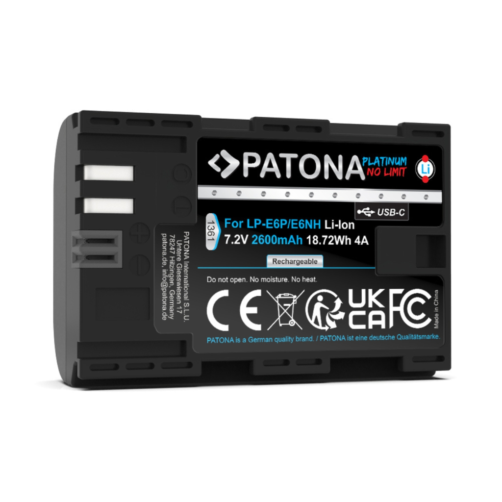 Patona Platinum LP-E6P - Bateria z Wejciem USB-C do Canon EOS R5 Mark II (w magazynie!)