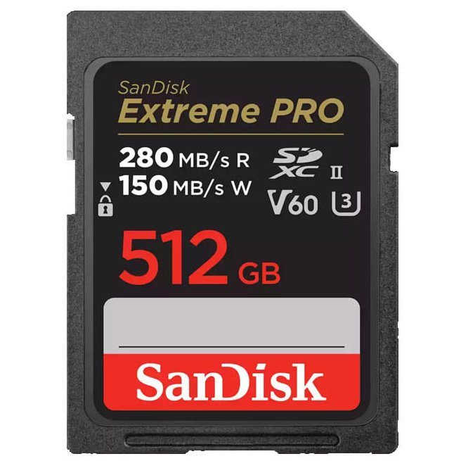 Sandisk Extreme PRO 512GB V60 UHS-II SD 280/150MB/s V60 C10 UHS-II (w magazynie!) - Dostawa GRATIS!