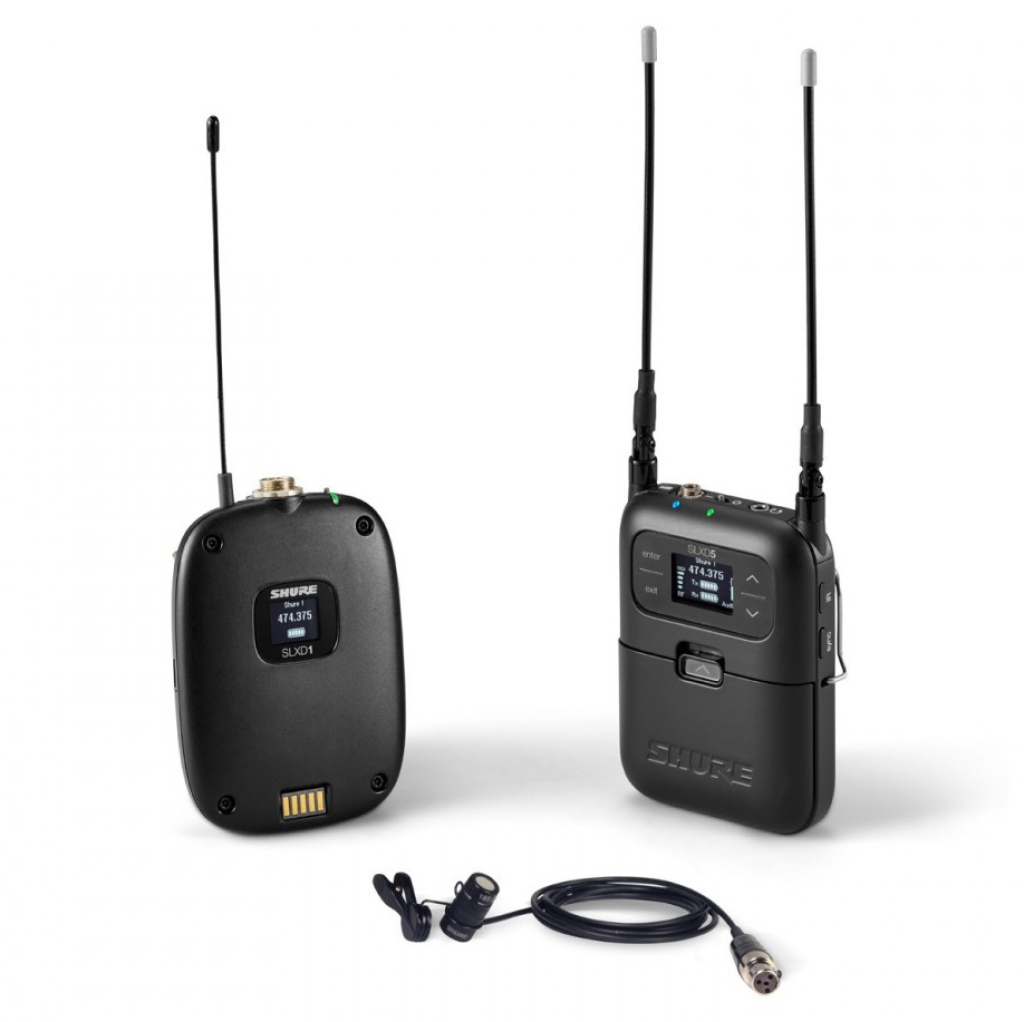 Shure SLX-D15 (H56: 518-562 Mhz) cyfrowy system bezprzewodowy audio z mikrofonem pojemnosciowym WL185 - Dostawa GRATIS!