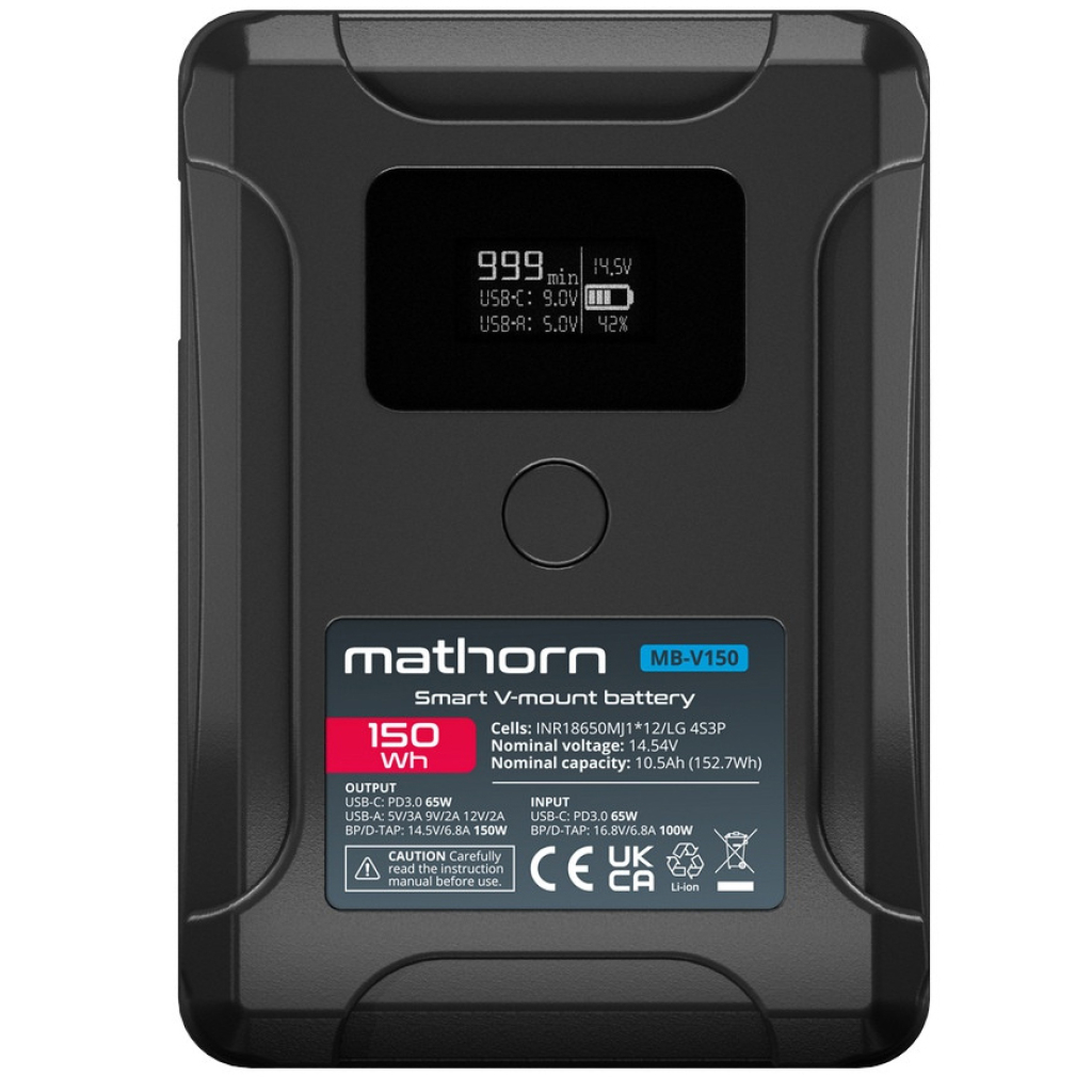 Mathorn Bateria MB-V150 Smart 10500mAh PD65W OLED USB-C 150Wh V-mount (w magazynie!)