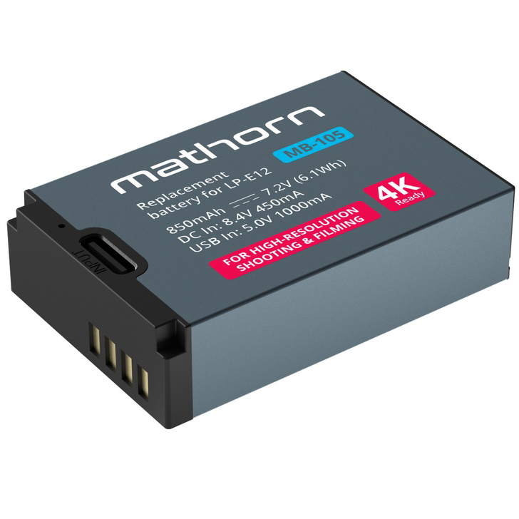 Mathorn bateria MB-105 850 mAh USB-C do Canon LP-E12 (w magazynie!)