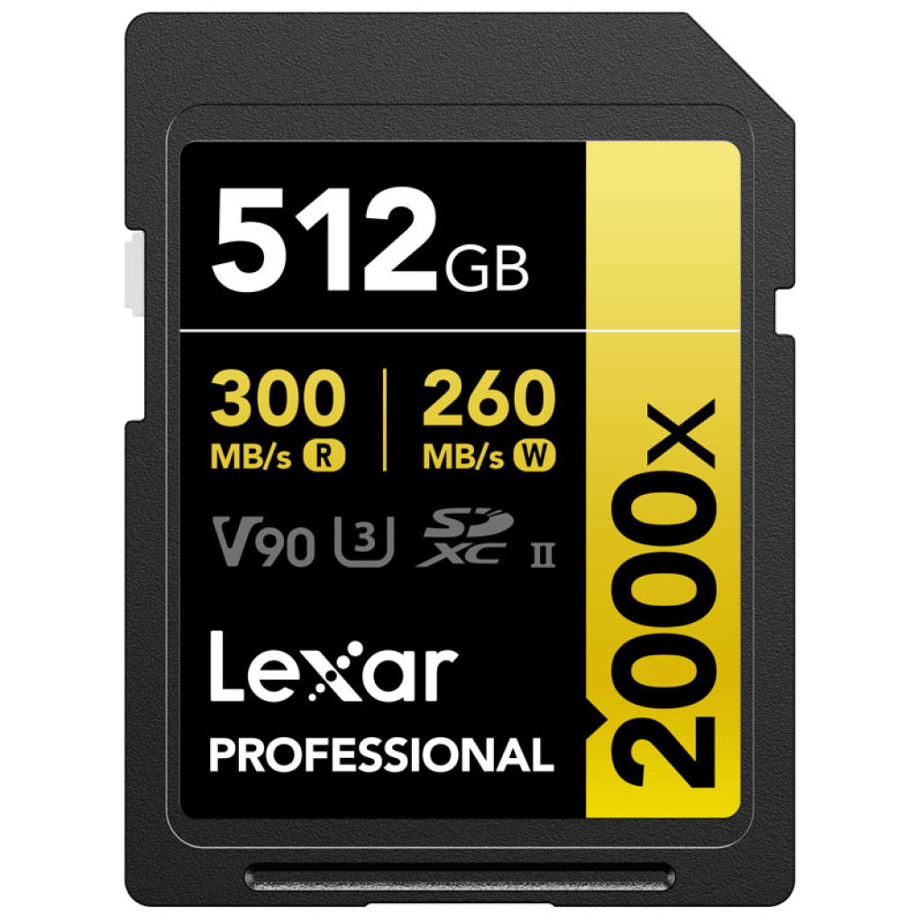Lexar SDXC Pro 2000X UHS-II U3 R300/W260 V90 512GB