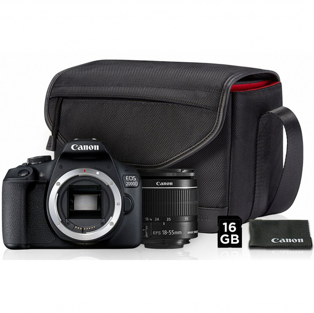 Canon EOS 2000D + 18-55 mm f/3.5-5.6 + torba SB130 + karta 16 GB (w magazynie!) - Dostawa GRATIS!