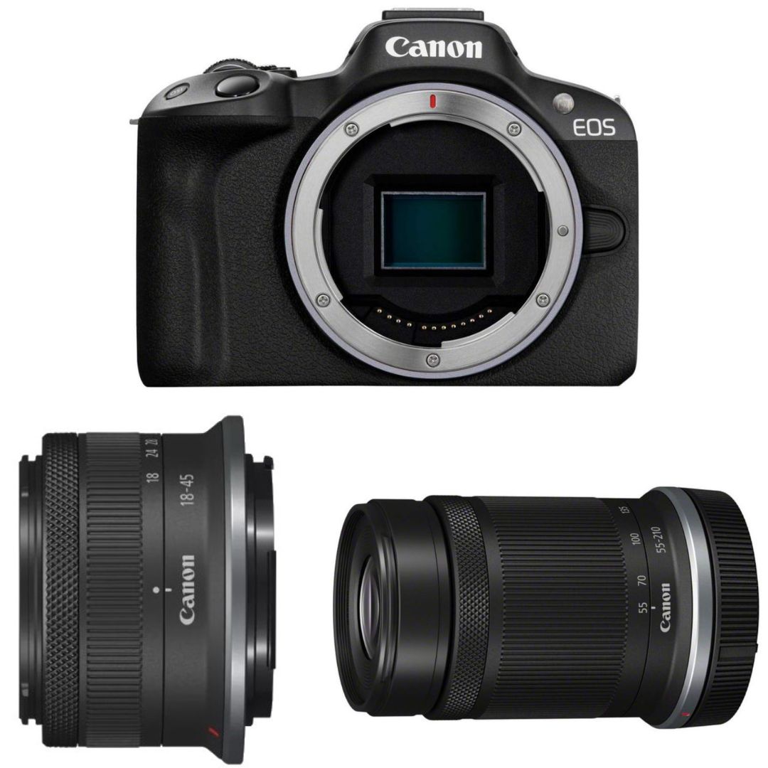 Canon EOS R50 + RF-S 18-45 mm f/4.5-6.3 + RF-S 55-210 mm f/5-7.1 IS STM + Canon Cashback 200 z - Dostawa GRATIS!