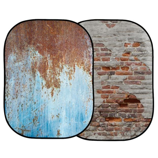 Фото - Студійний фон Lastolite Urban 1.5x2.1m Rusty Metal/Plaster Wall 