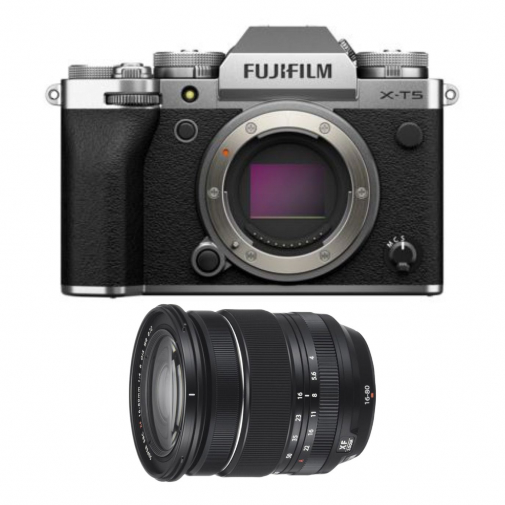 FujiFilm X-T5 + XF 16-80 mm f/4 OIS WR srebrny - cena zawiera rabat 430 z! Zapytaj o Mega ofert !! (w magazynie!) - Dostawa GRATIS!
