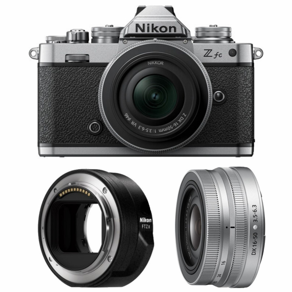 Nikon Z fc + 16-50 mm srebrny + adapter FTZ II - Dostawa GRATIS!