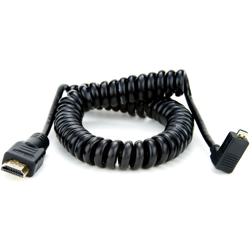 Atomos Kabel spiralny Full HDMI / Coiled-Right ktowy Micro (50-65cm) [ATOMCAB013] (w magazynie!)