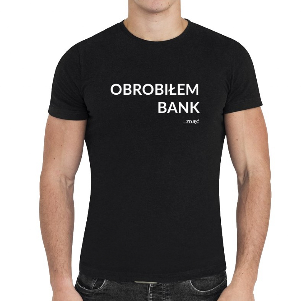 Cyfrowe.pl Koszulka czarna z hasem: Obrobiem bank zdj - XL (w magazynie!)