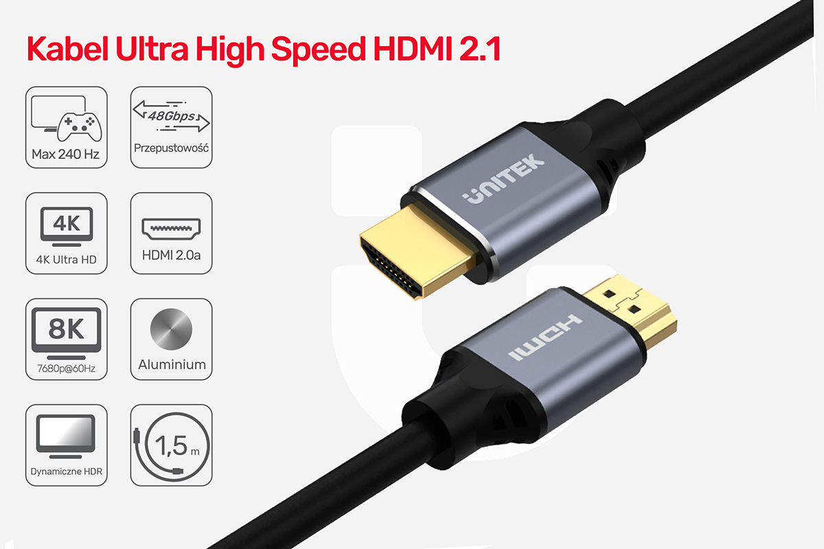 Unitek kabel HDMI 2.1 8K 4K 120Hz 3M