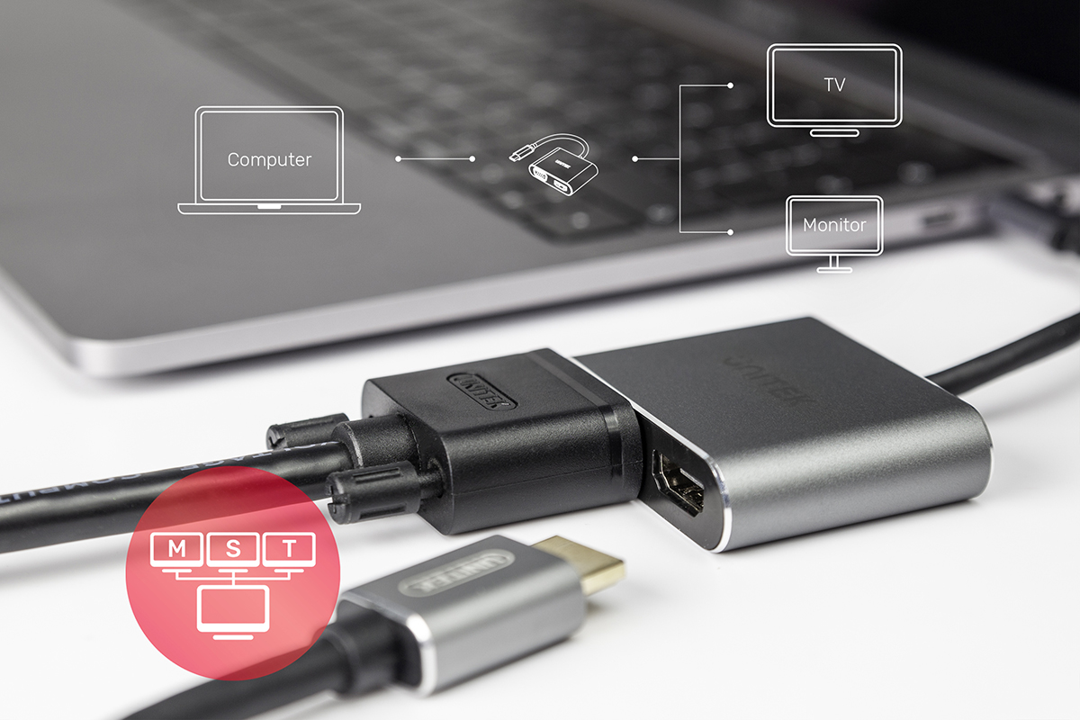 Unitek USB-C HDMI 4K@60Hz i VGA FullHD