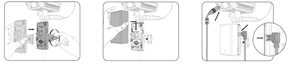 Lampa LED Smallrig RA V1 adapter do akumulatorów V-Mount [3676]