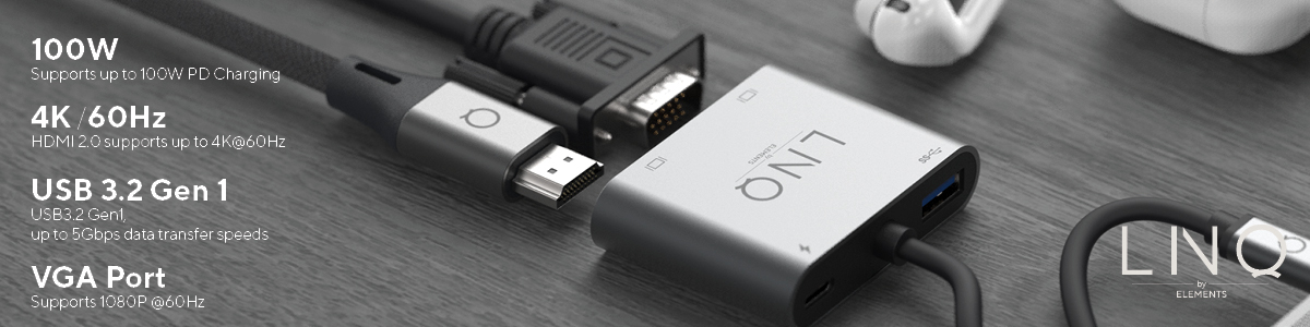 LINQ Adapter 4in1 USB-C VGA HDMI 4K
