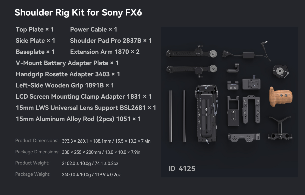 Smallrig Sony FX6 Shoulder Rig Kit [4125]