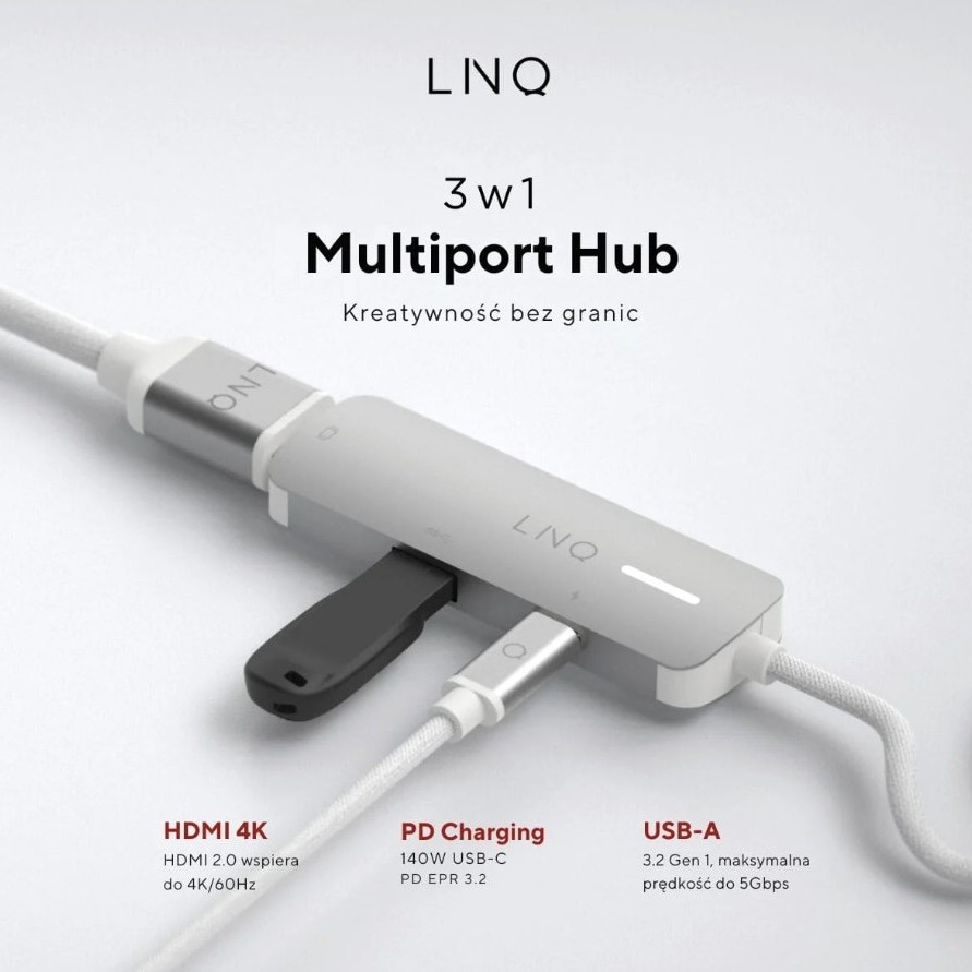 LINQ LINQ 3in1 USB-C HDMI Adapter 140W