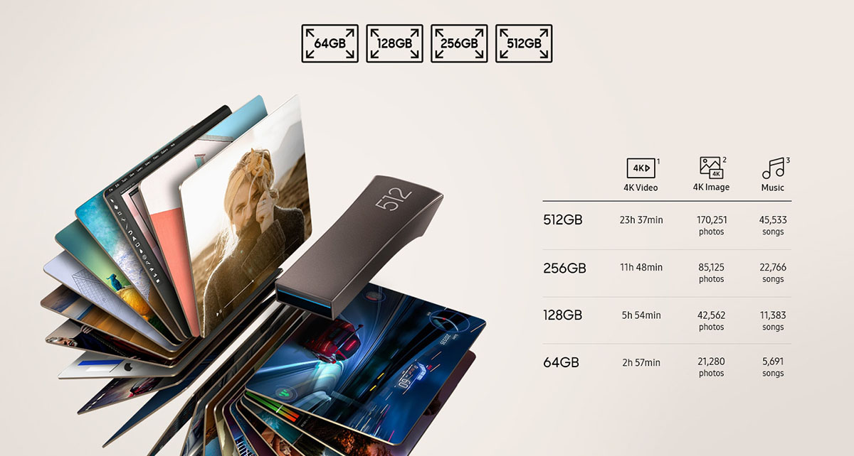 Pamięć USB Samsung BAR Plus 64GB Champaign Silver USB 3.1