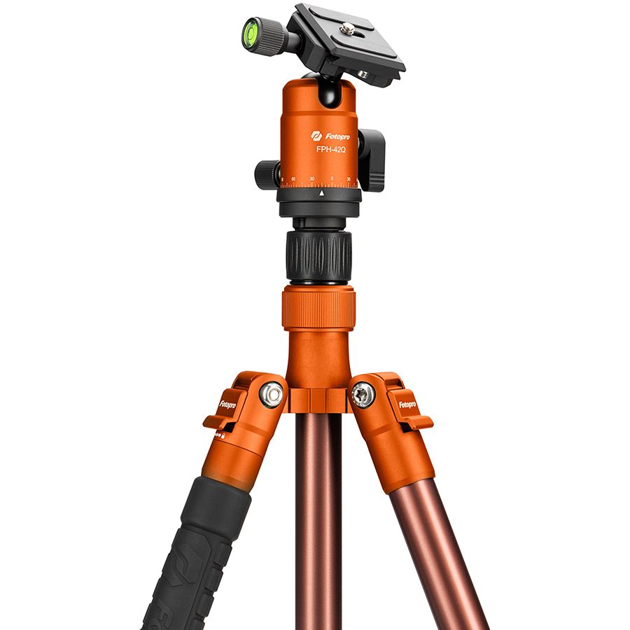 FOTOPRO X-go Gecko z głowicą kulową FPH-42Q - pomarańczowo-brązowy