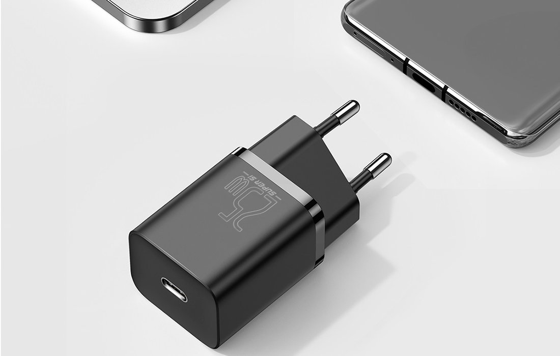 Ładowarka Baseus Super Si Quick Charger 1C 25W z przewodem USB-C do USB-C 1m (czarna)