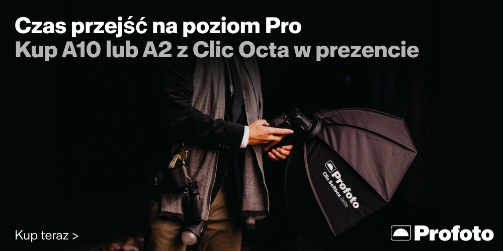 Kupując lampę Profoto A10 lub A2 otrzymasz Clic Octa 2 za 1 zł!