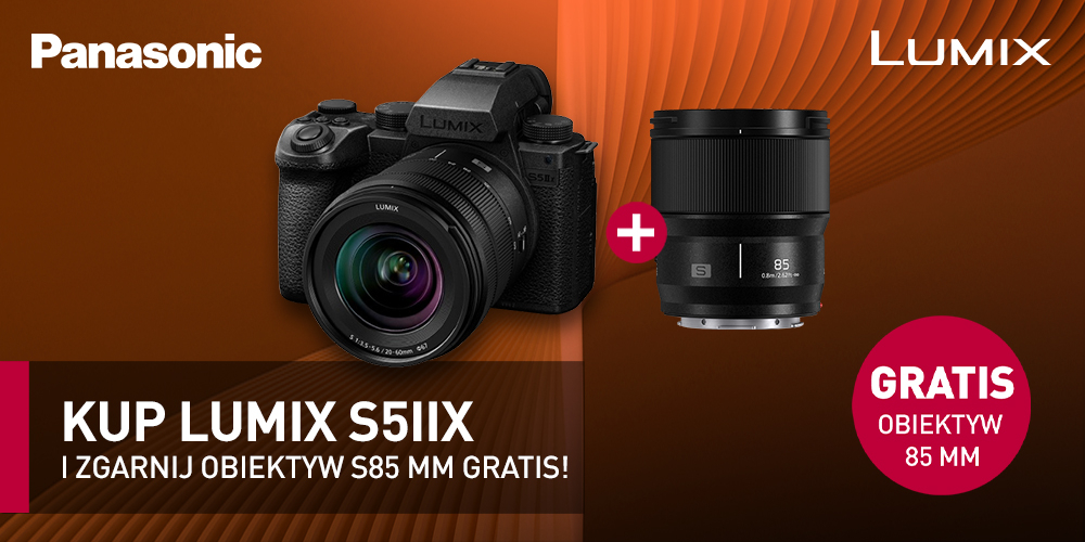 Przy zakupie aparatu Panasonic Lumix S5IIX otrzymasz obiektyw 85 mm w prezencie!